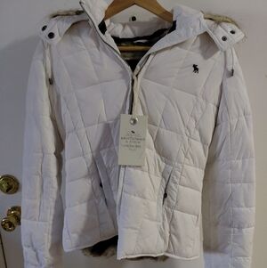 Abercrombie & Fitch Kids Quilted White Puffer Coat
